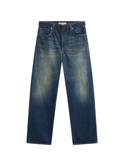 Semicouture Cynthia belted faded-effect jeans