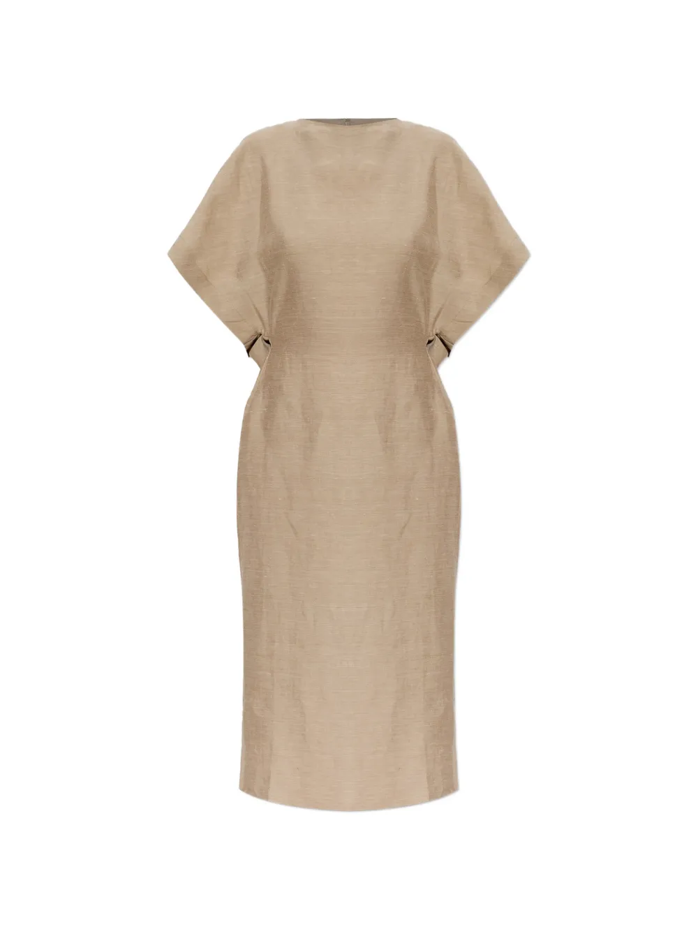 Jacquemus back-slit linen midi dress - Toni neutri