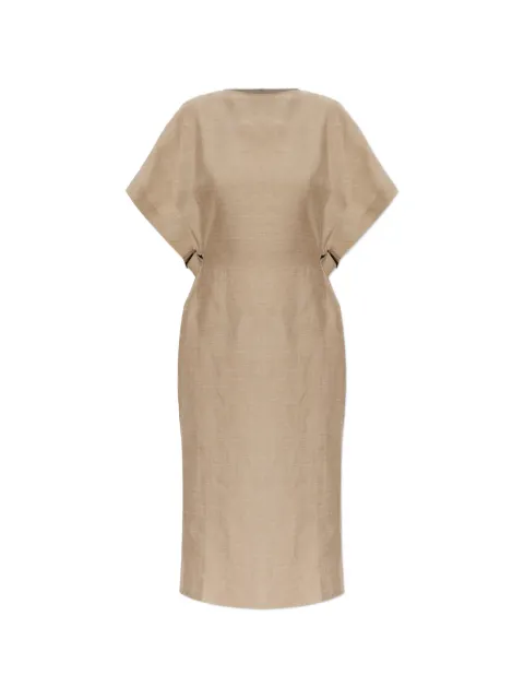 Jacquemus back-slit linen midi dress