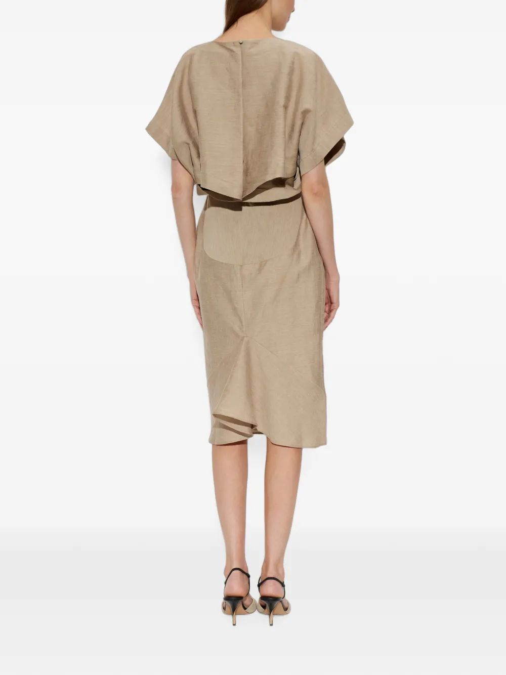 Jacquemus Linnen midi-jurk met split Beige