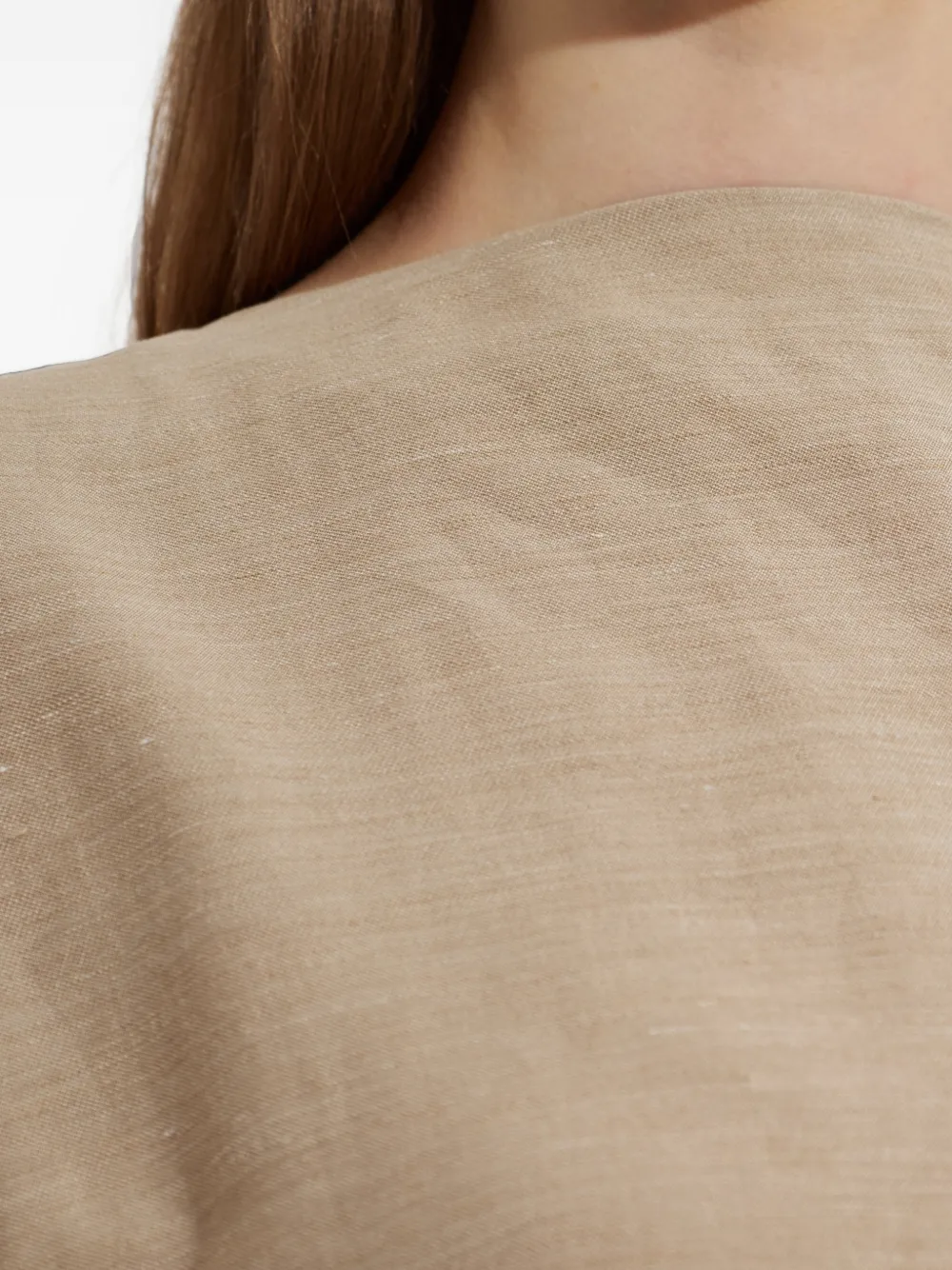 Jacquemus Linnen midi-jurk met split Beige