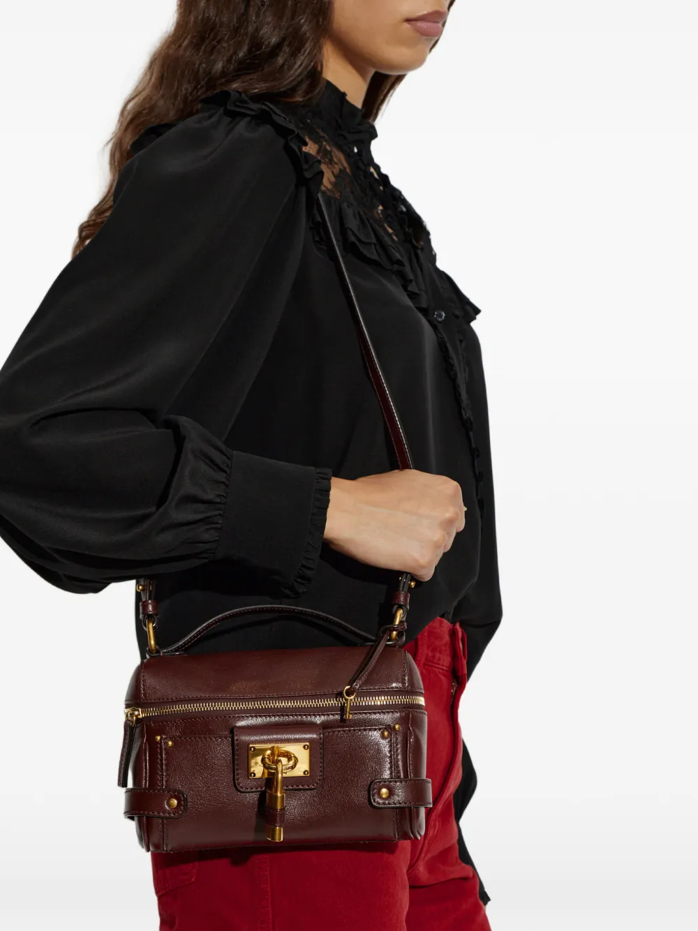Chloé Paddington leren toilettas Bruin