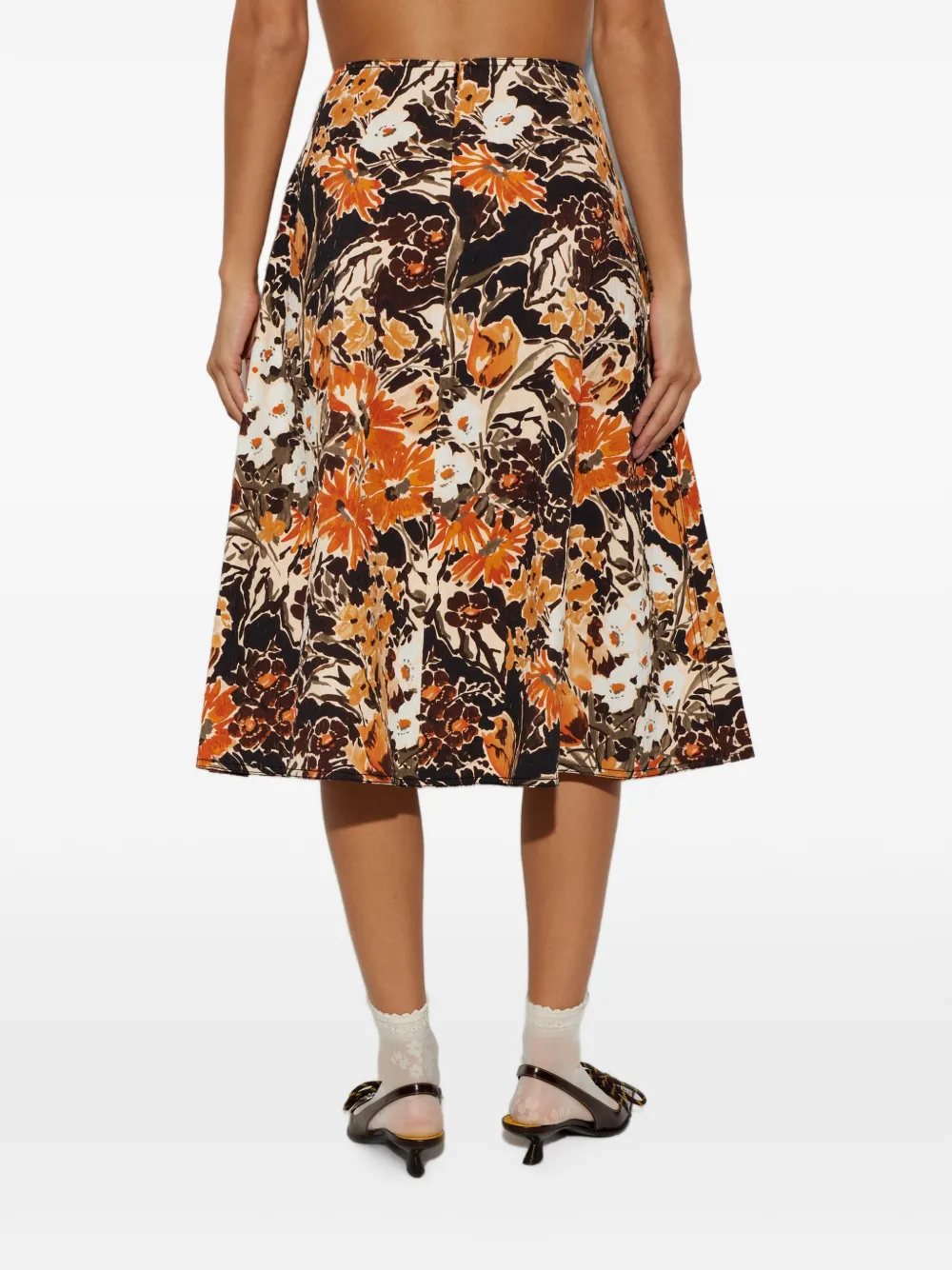 Marni Midi-jurk met bloemenprint Oranje