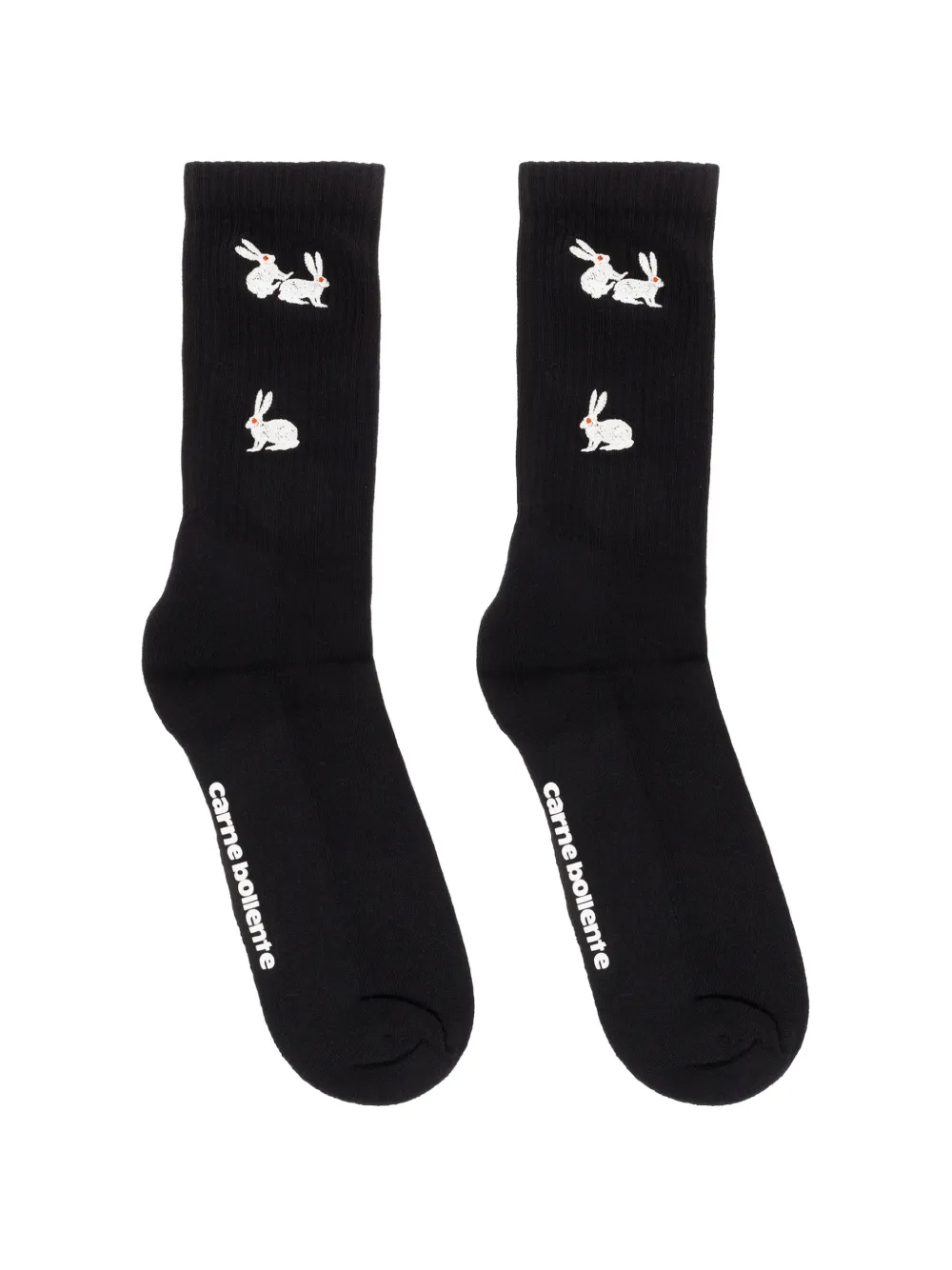 CARNE BOLLENTE rabbit-embroidered logo socks - Nero