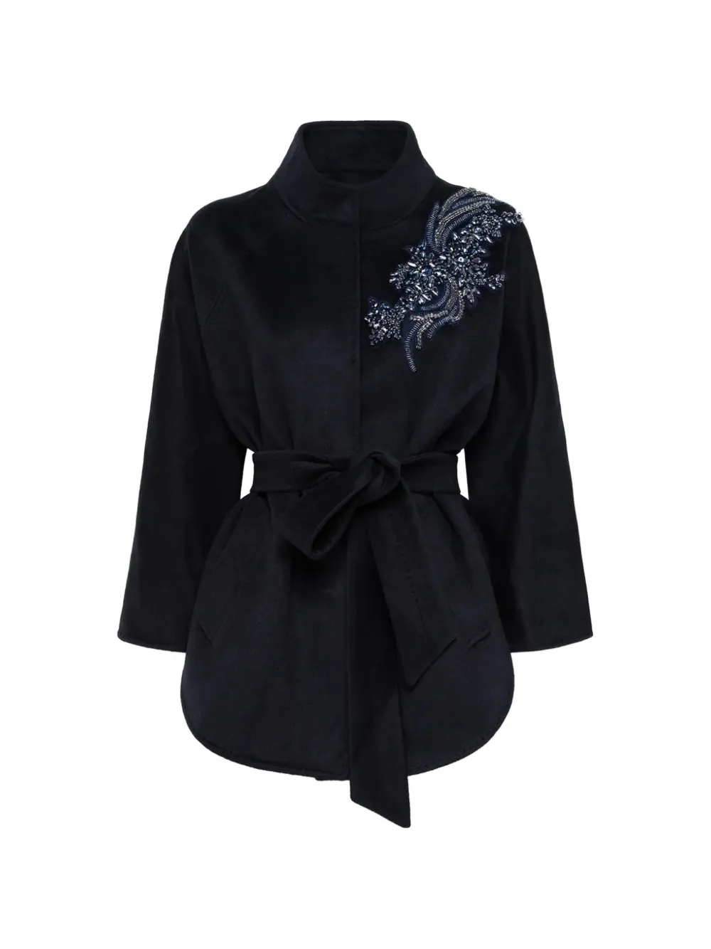 Blugirl bead-embellished belted coat · 38