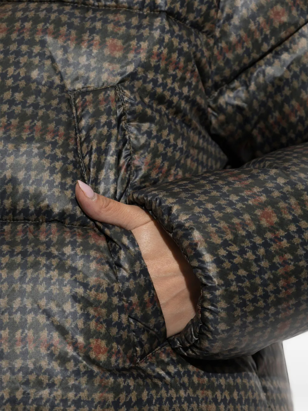 MUNTHE Vuba jack met pied-de-poule print Bruin