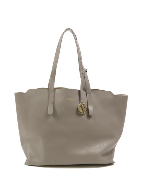 Furla logo-charm leather tote bag