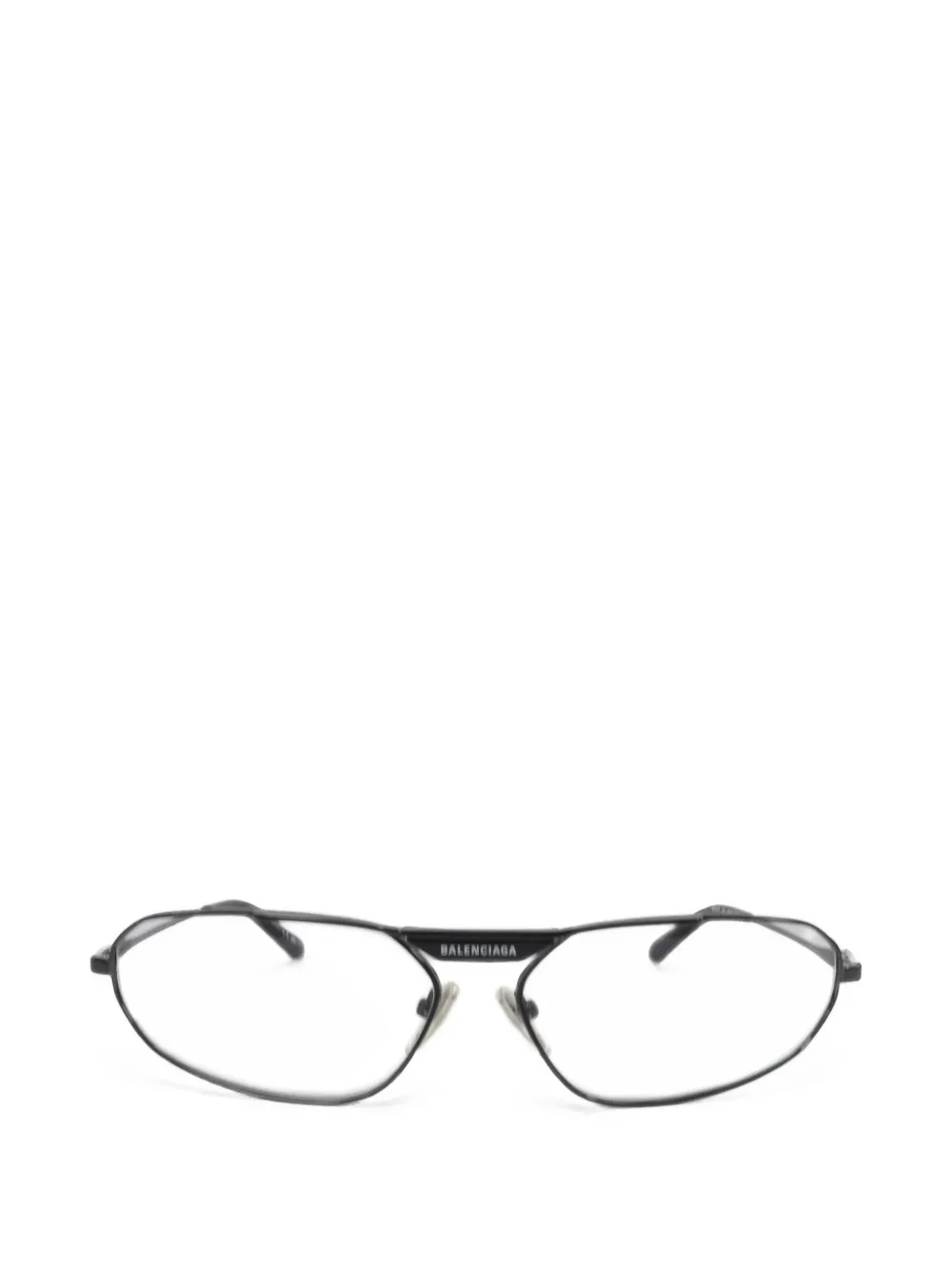 Balenciaga Pre-Owned oval-frame metal glasses - Nero