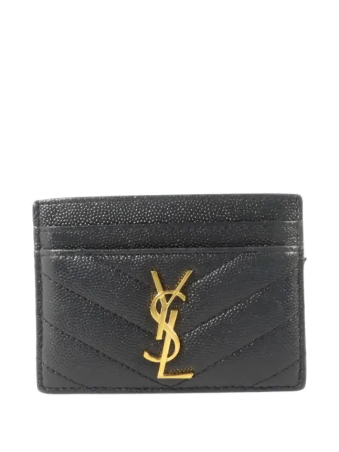 Saint Laurent Pre-Owned leather chevron cardholder