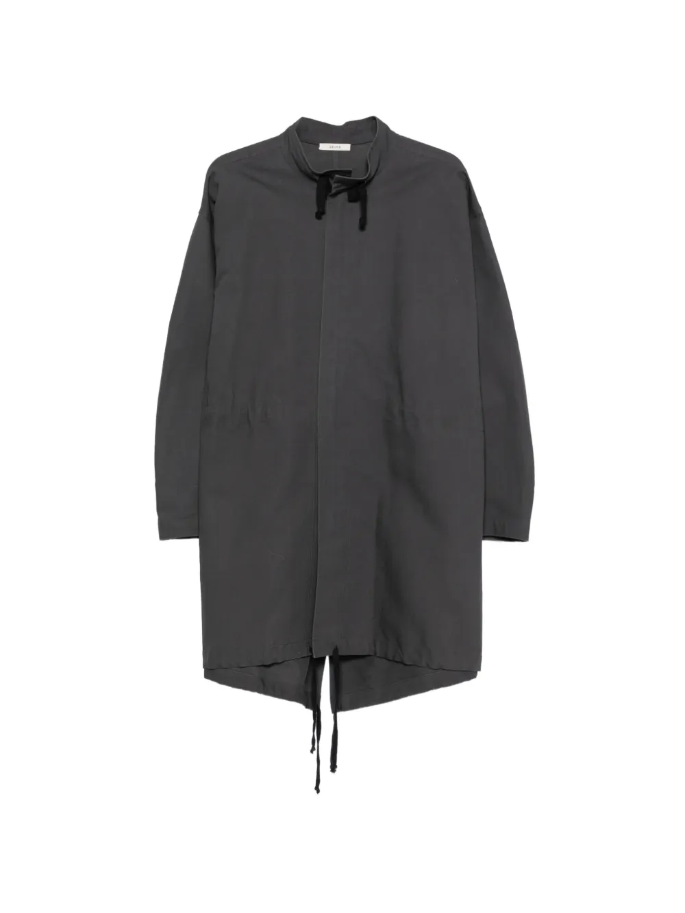 Pre-owned Celine 2010s Drawstring-waist Fishtail Jacket In Grey