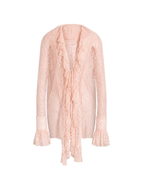 Alberta Ferretti Lunar ruffled lace blouse