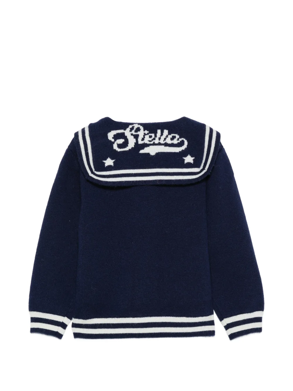 Stella McCartney Kids Gebreid vest met matrozenkraag Blauw