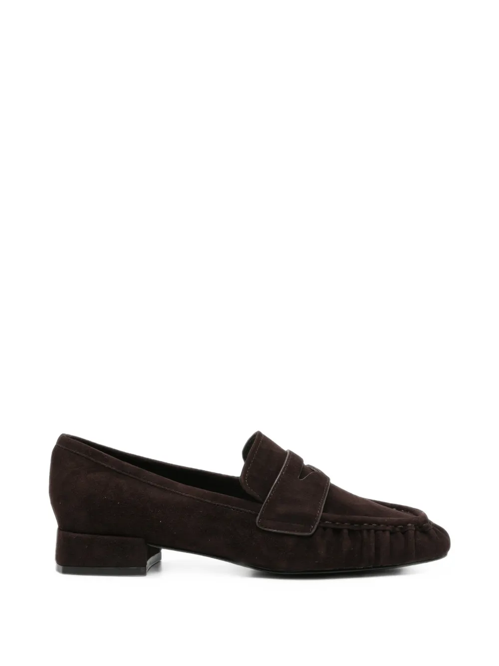 Bibi Lou Lyra ruched suede loafers - Marrone