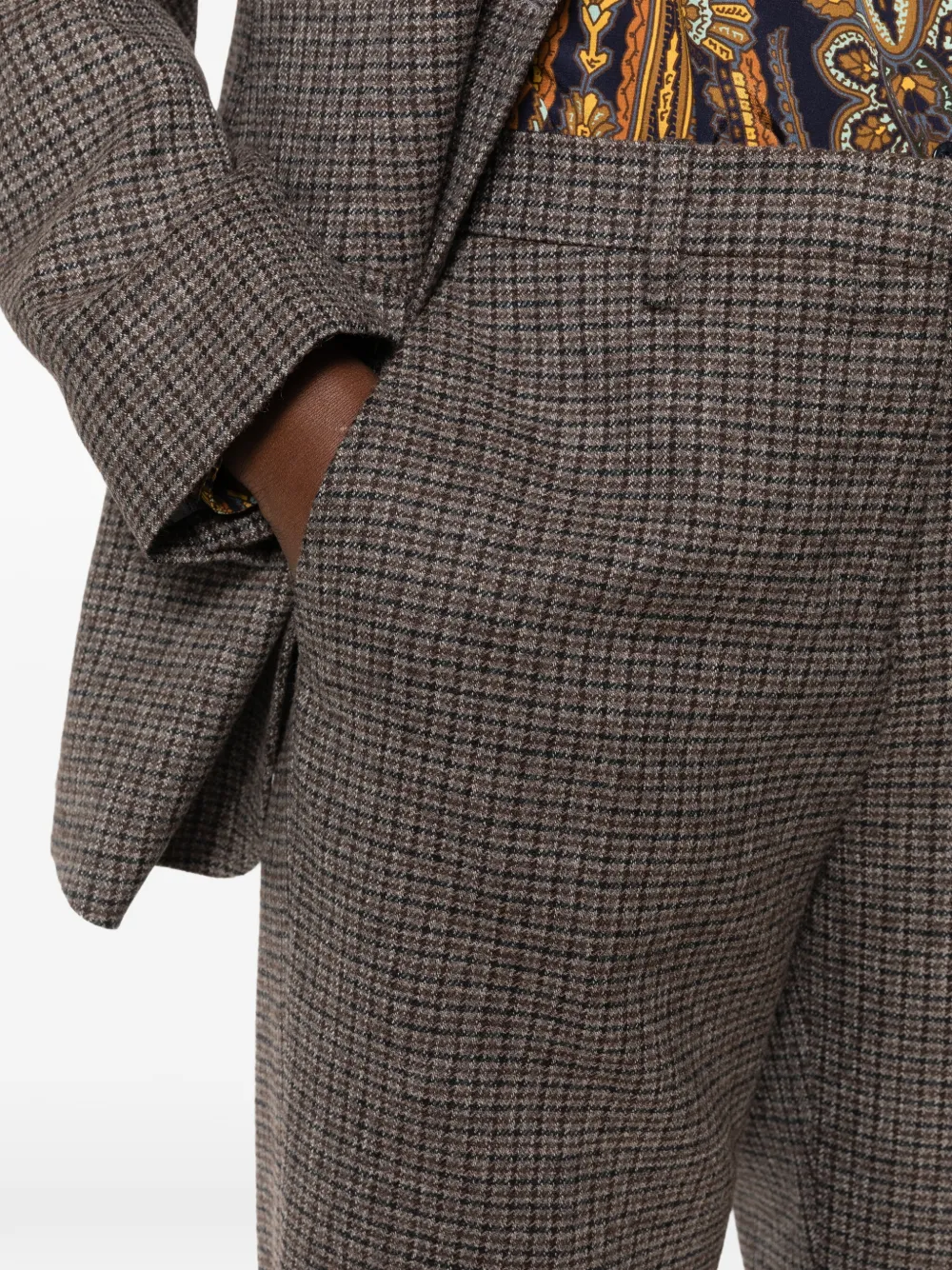 ETRO Geruite straight broek Grijs