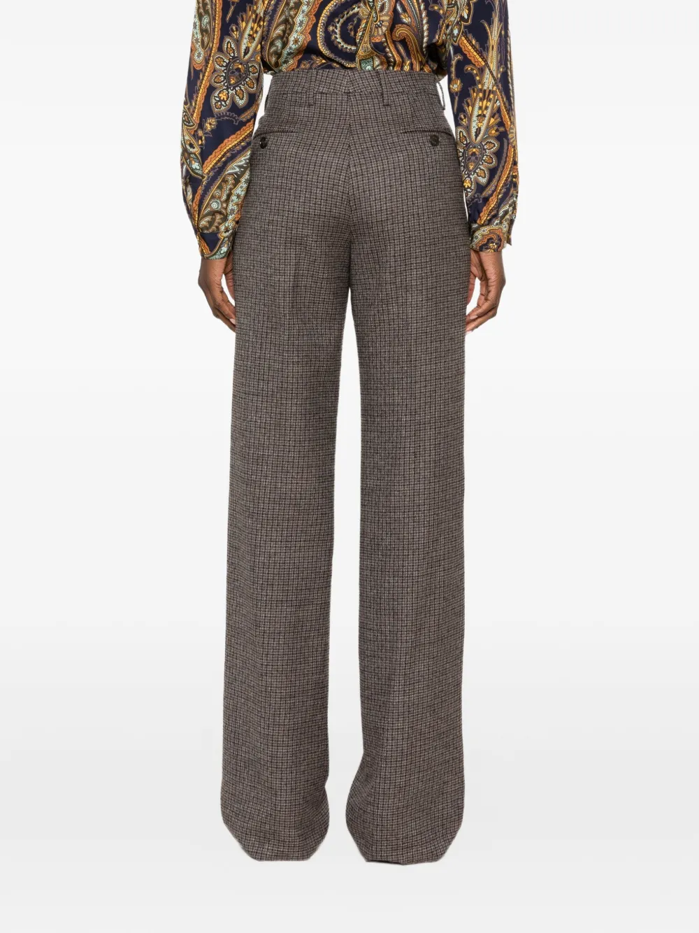ETRO Geruite straight broek Grijs