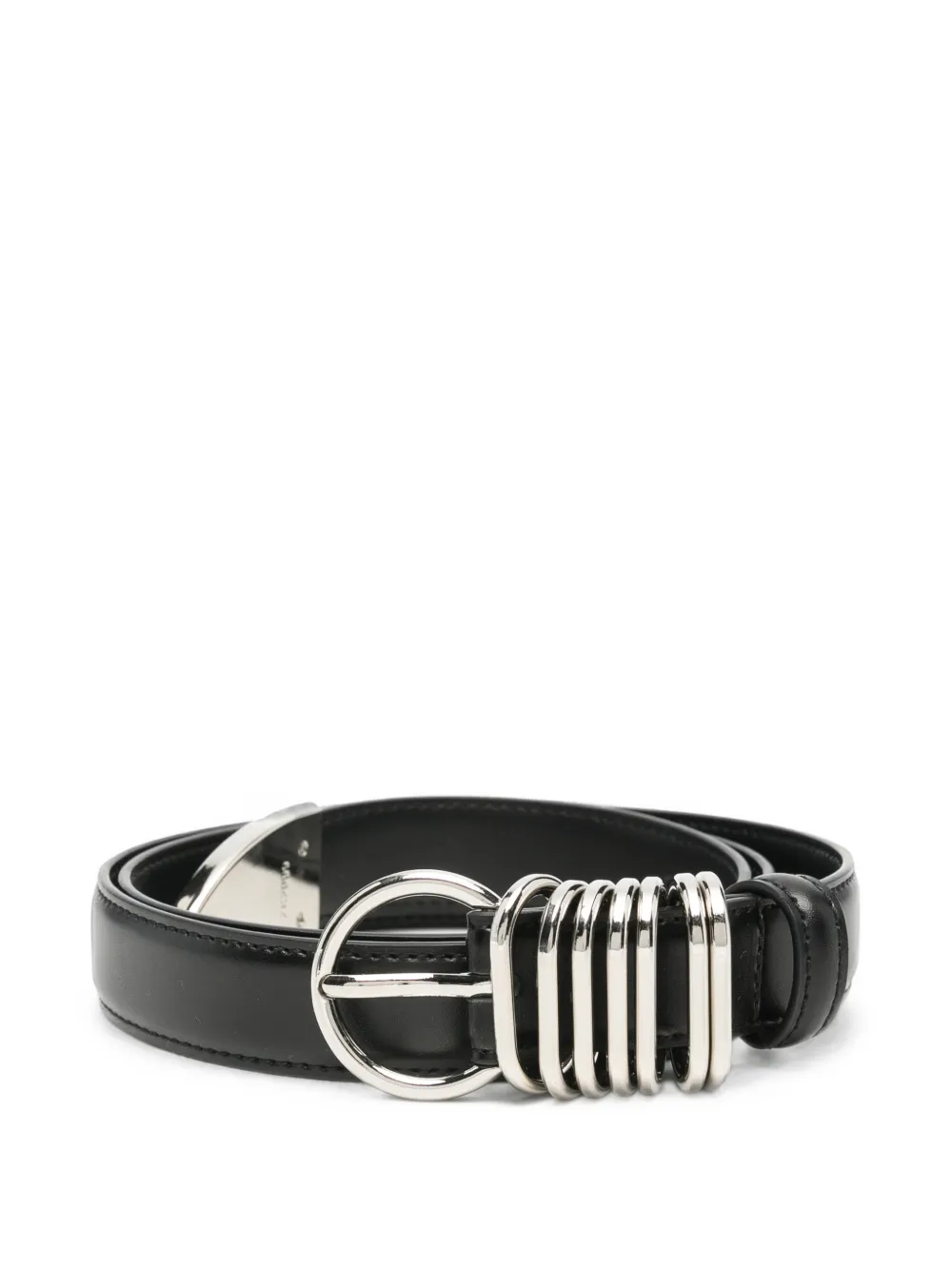Eleh ring-detail leather belt - Nero