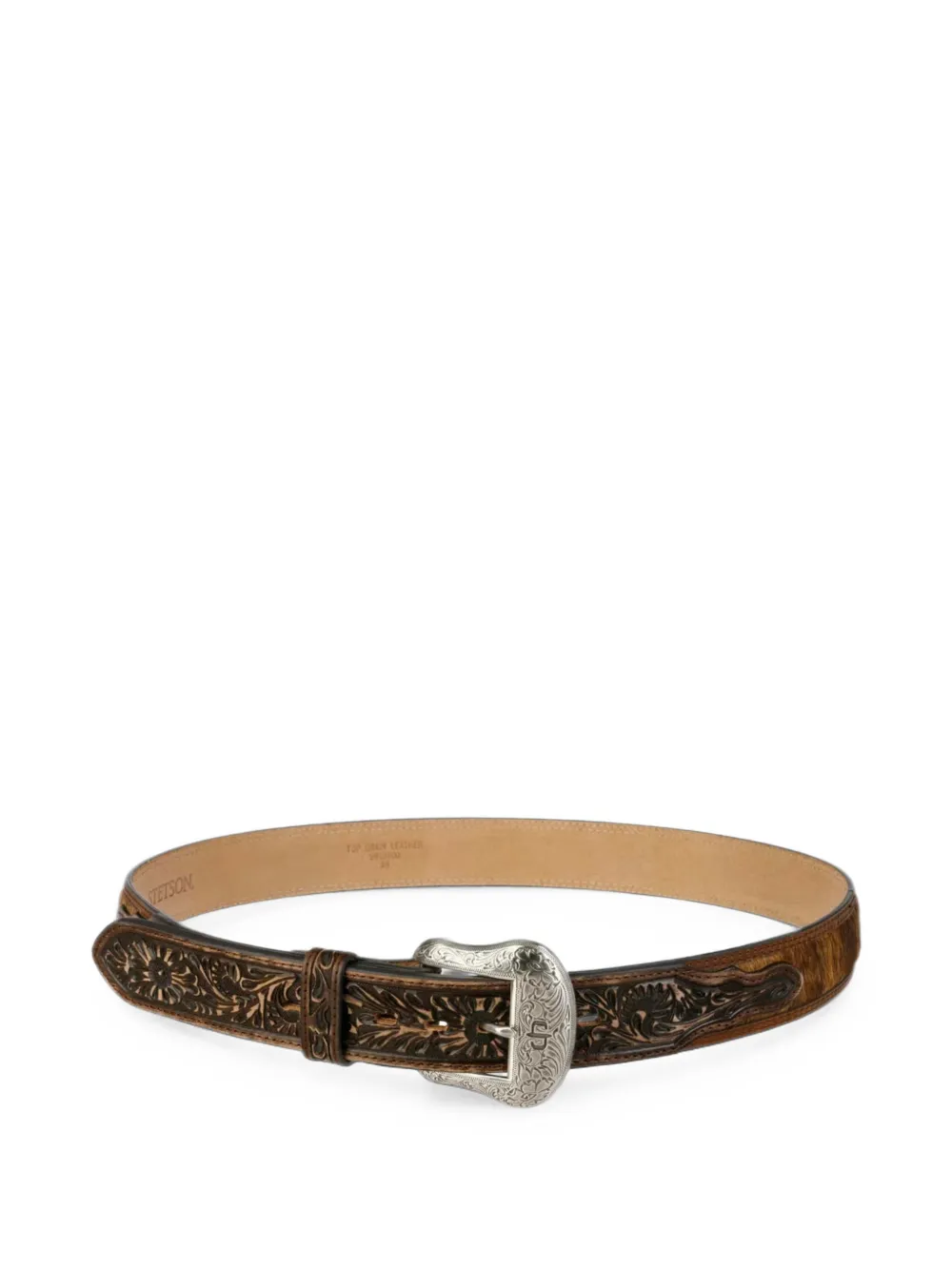 Stetson tooled calf-hair belt