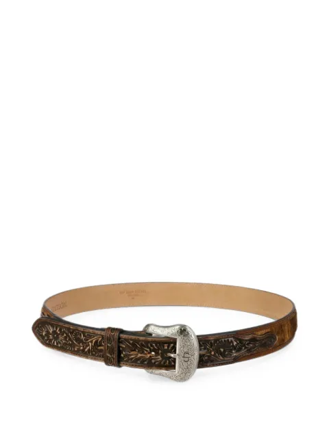 Stetson tooled calf-hair belt