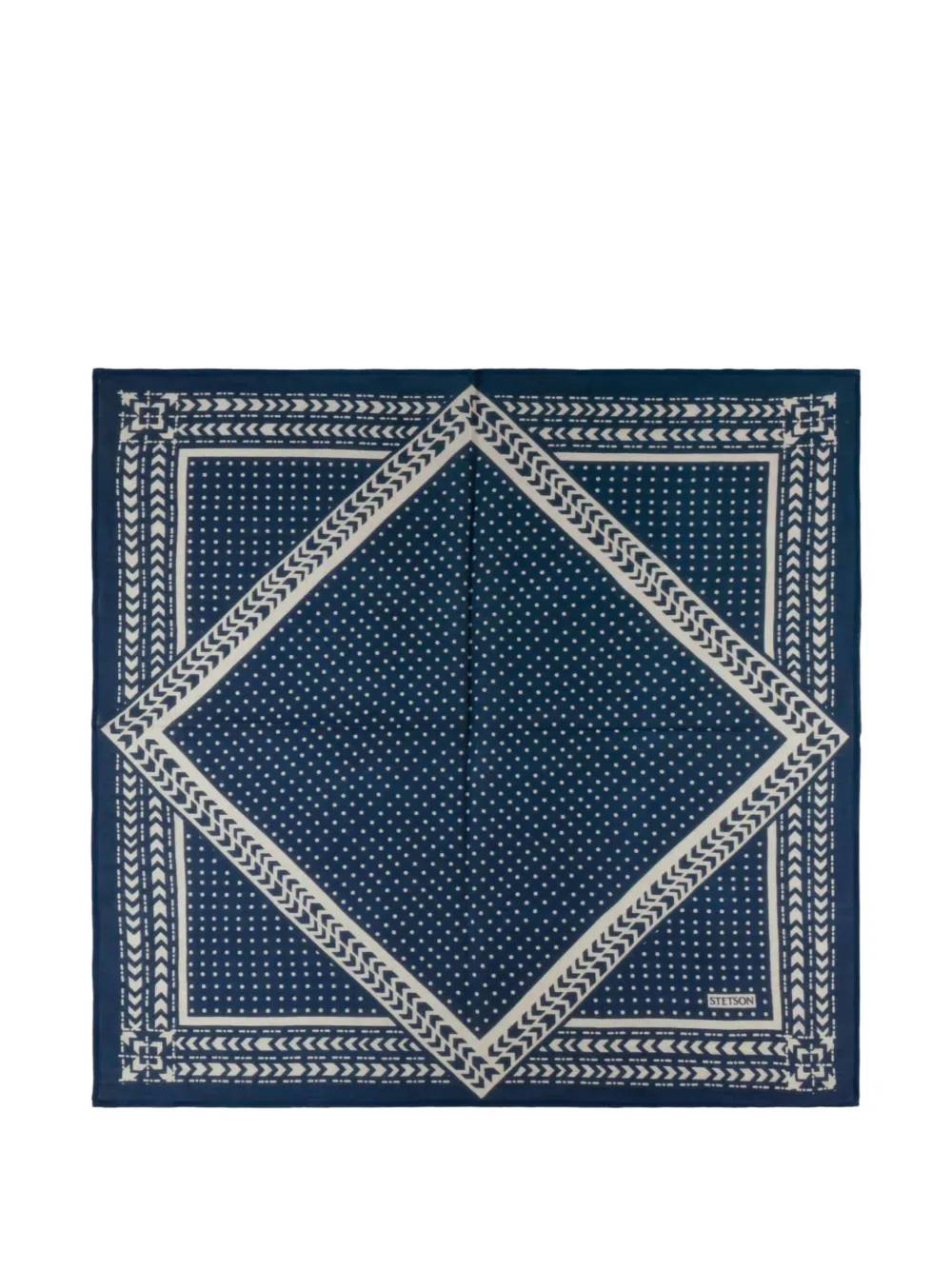 Stetson geometric polka-dot scarf - Blu