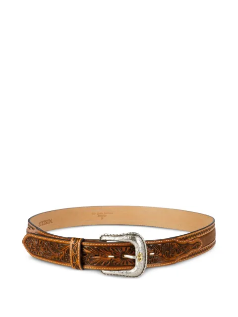 Stetson tooled-leather western belt