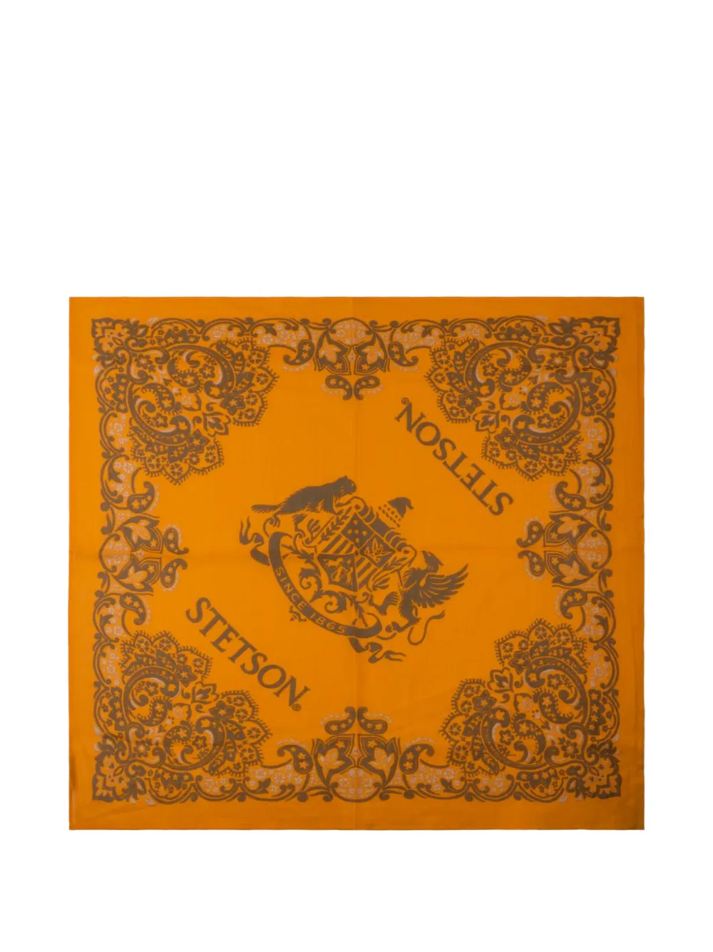 Stetson logo-print paisley-pattern scarf - Arancione