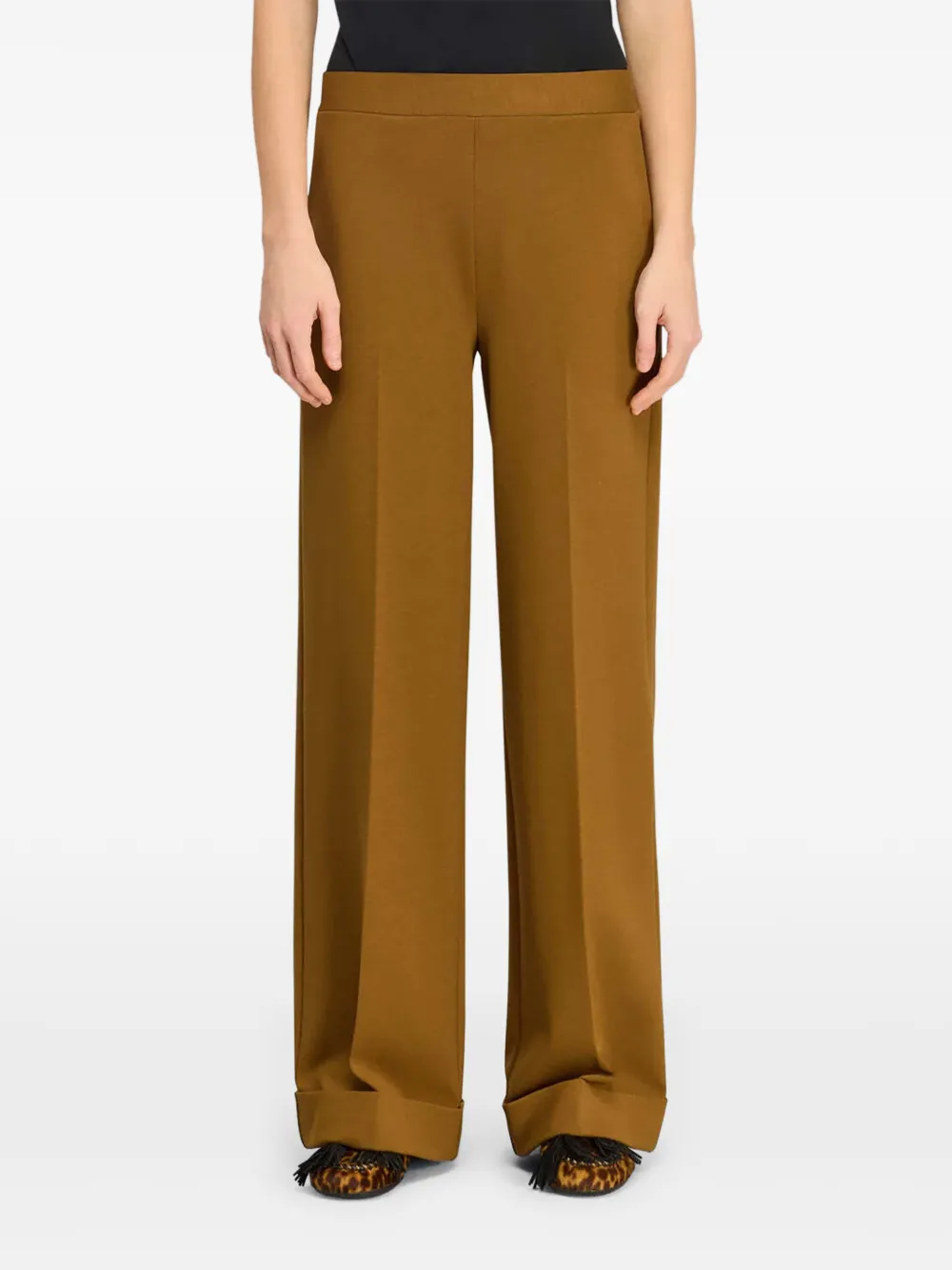 Semicouture Coline pressed-crease turn-up trousers
