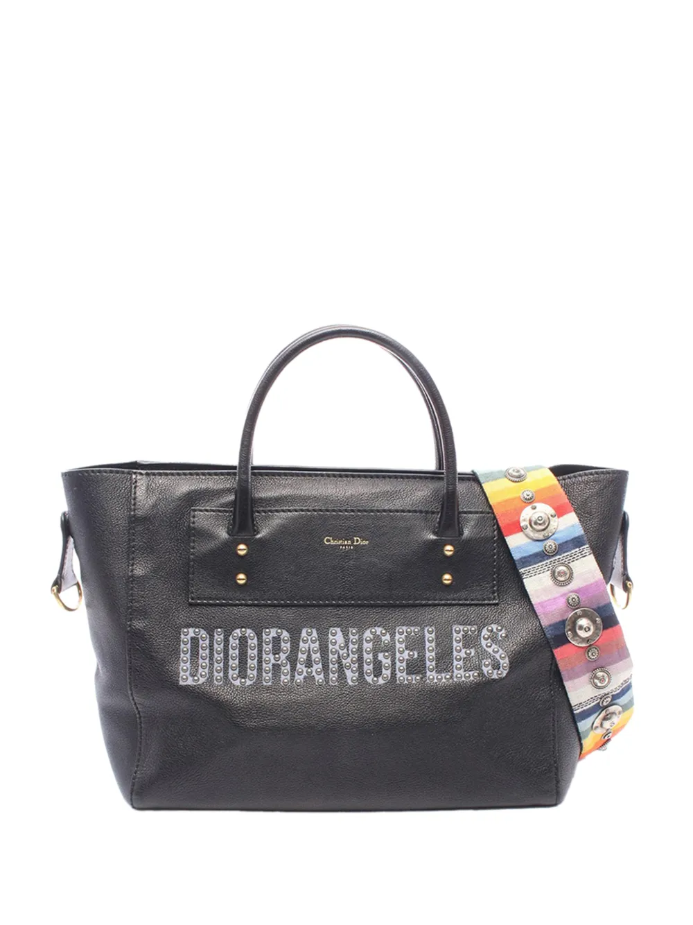 Christian Dior Pre-Owned 2015-2026 Studded Goatskin Diorangeles Convertible Tote satchel - Nero