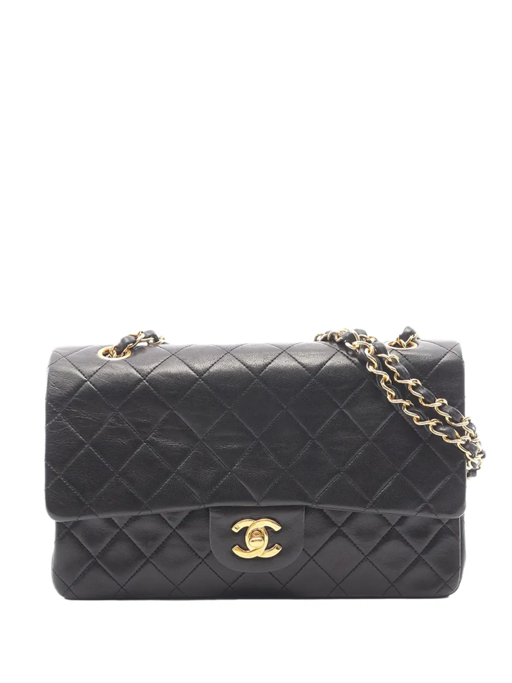 CHANEL Pre-Owned 1989-1991 Quilted Lambskin Double Flap shoulder bag - Nero