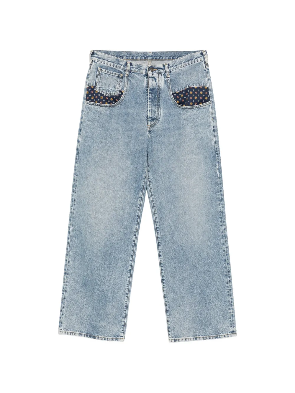 Maison Margiela paisley-print insert jeans - Bleu