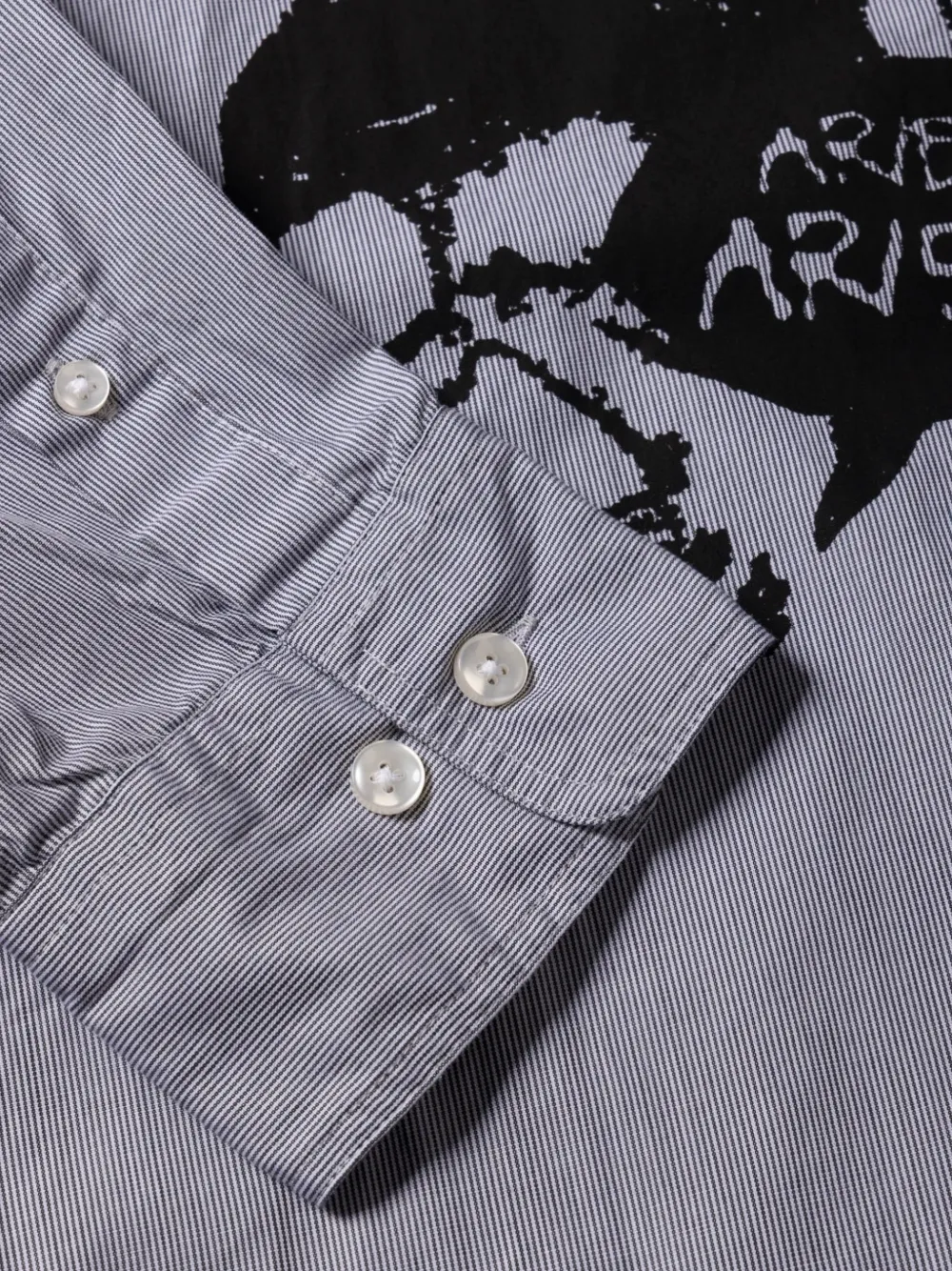 Aries Popeline shirt met grafische print Wit