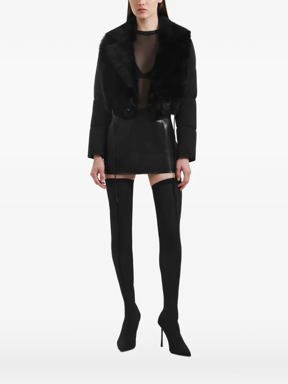 Rudsak Lilah Cropped Puffer Jacket In Black
