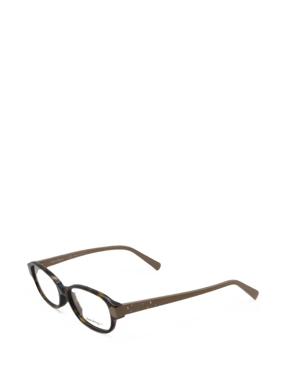 Ferragamo Eyewear Bril verfraaid met kristallen Bruin