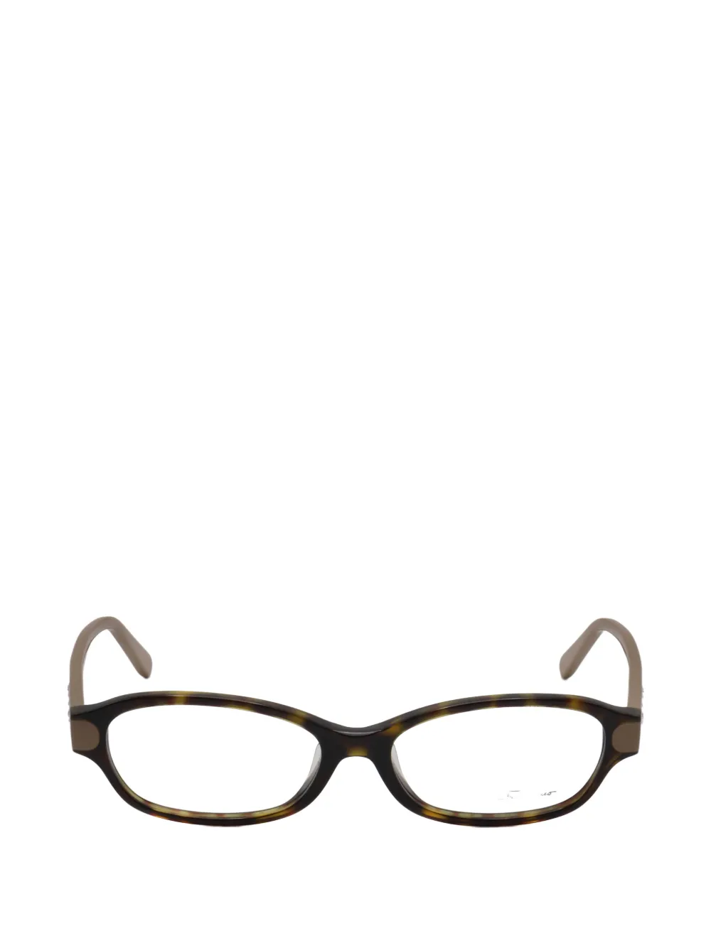 Ferragamo Brille in Schildpattoptik mit Kristallen - Braun