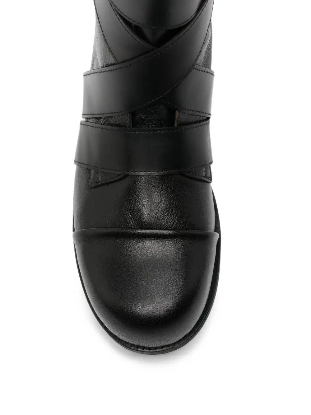 EGONlab. buckled leather boots Zwart