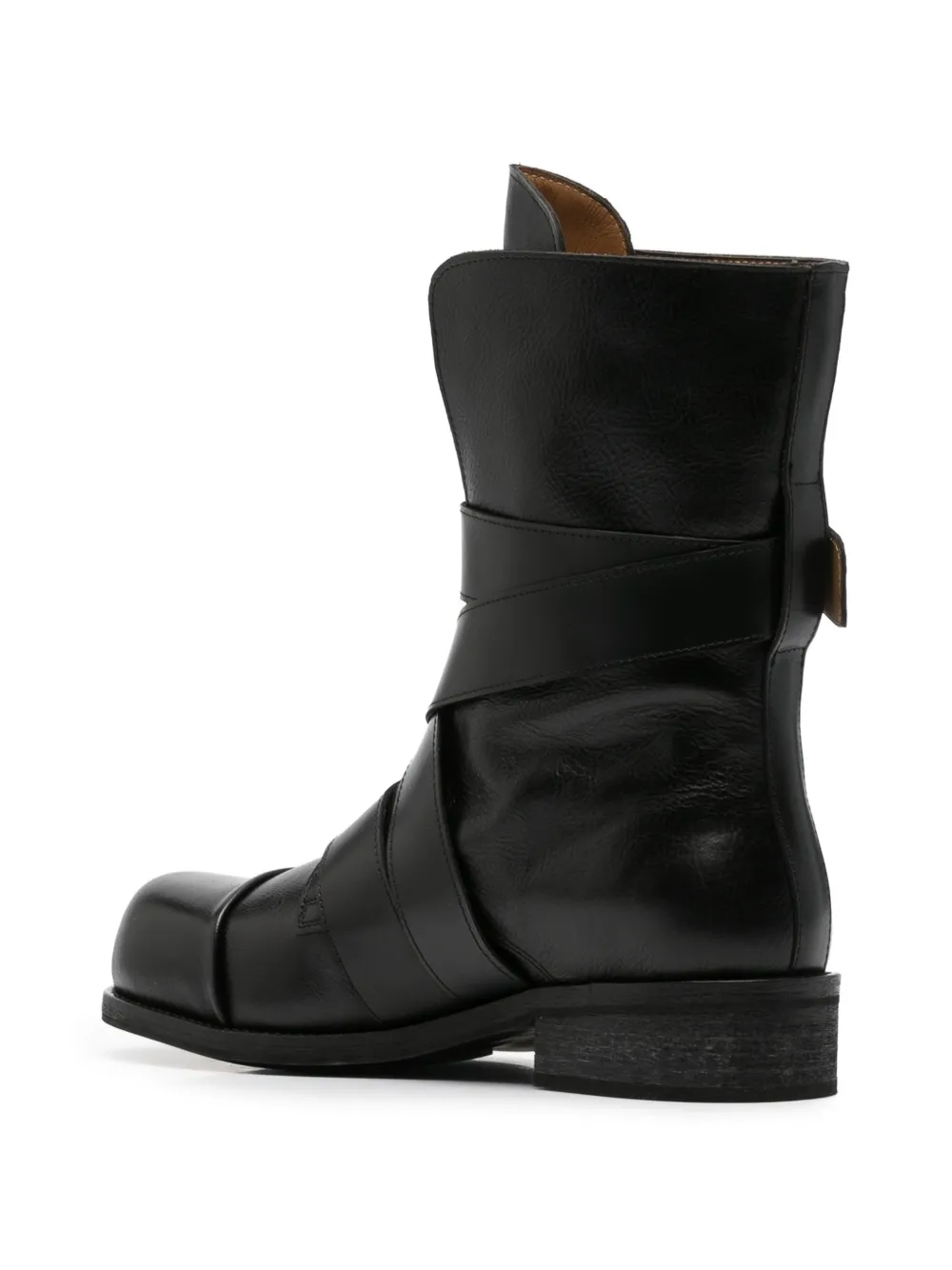 EGONlab. buckled leather boots Zwart