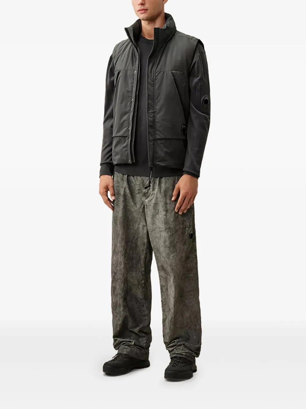 C.P. Company extrafine merino wool lens crewneck sweater Grijs