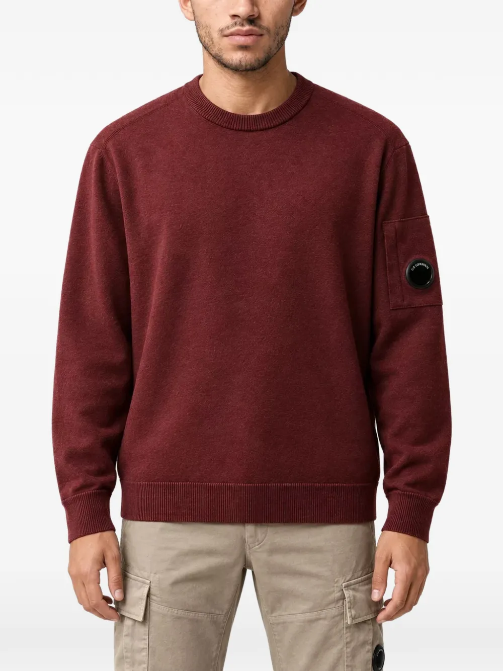 C.P. Company extrafine merino wool lens crewneck sweater Grijs