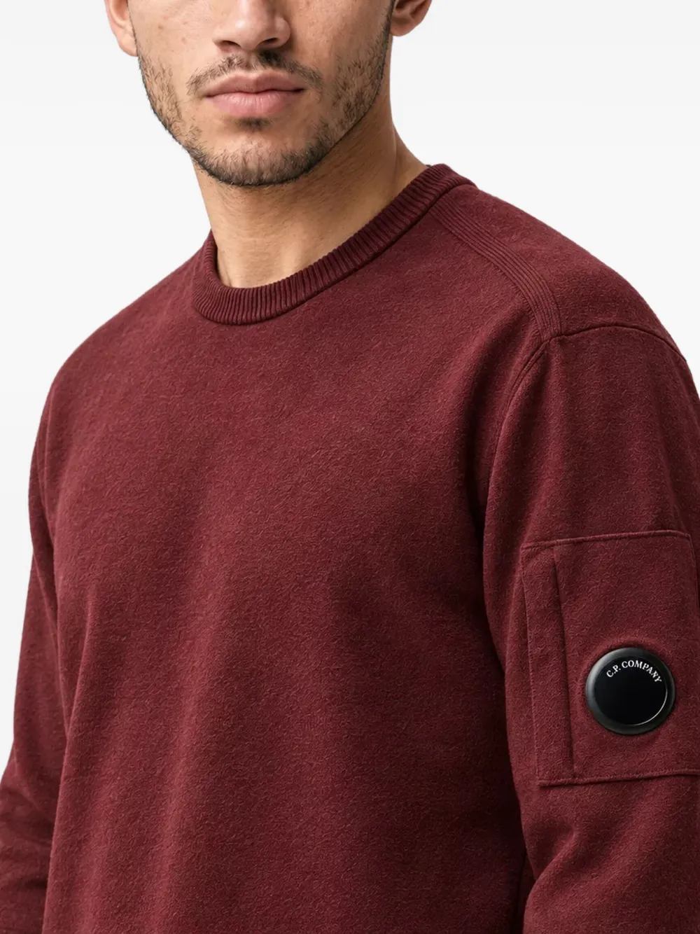 C.P. Company extrafine merino wool lens crewneck sweater Grijs