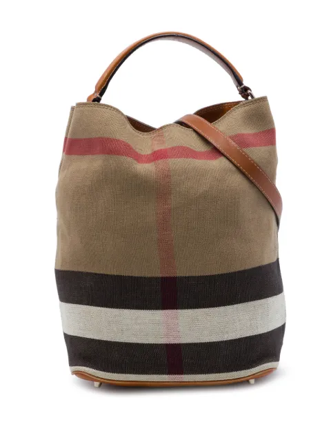 Burberry Pre-Owned 2000-2017 Medium Mega Check Canvas Ashby Bucket Bag satchel
