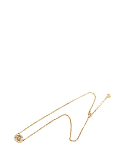 Christian Dior Pre-Owned 2000-2026 Gold Plated Strass CD Logo Pendant Necklace costume necklace
