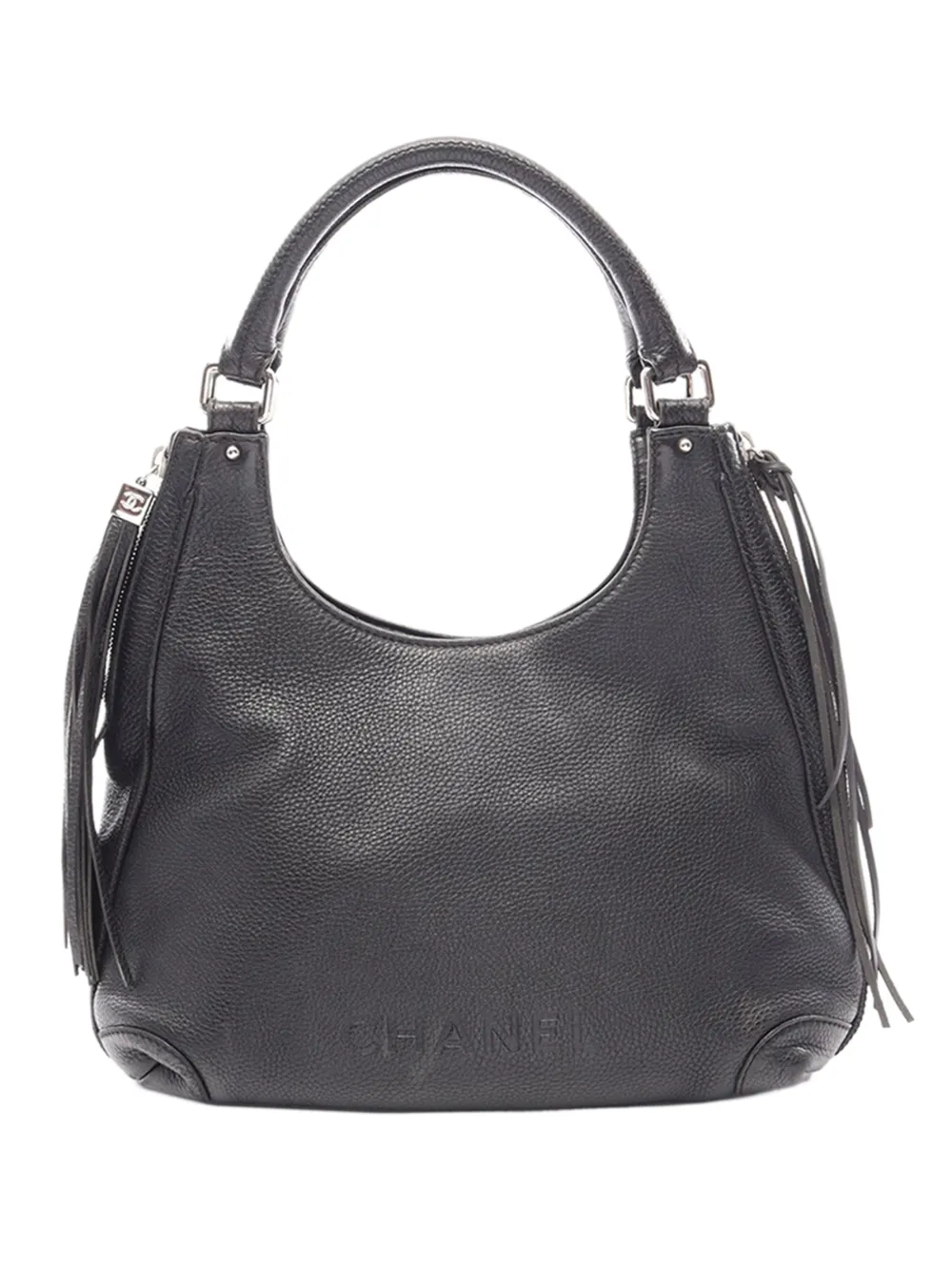 CHANEL Pre-Owned 2003-2004 Large Pebbled Calfskin Lax shoulder bag - Nero