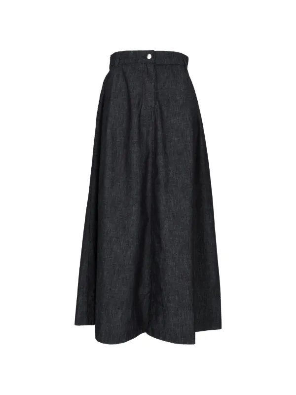 Emporio Armani High-waisted Flared Maxi Skirt in Blue