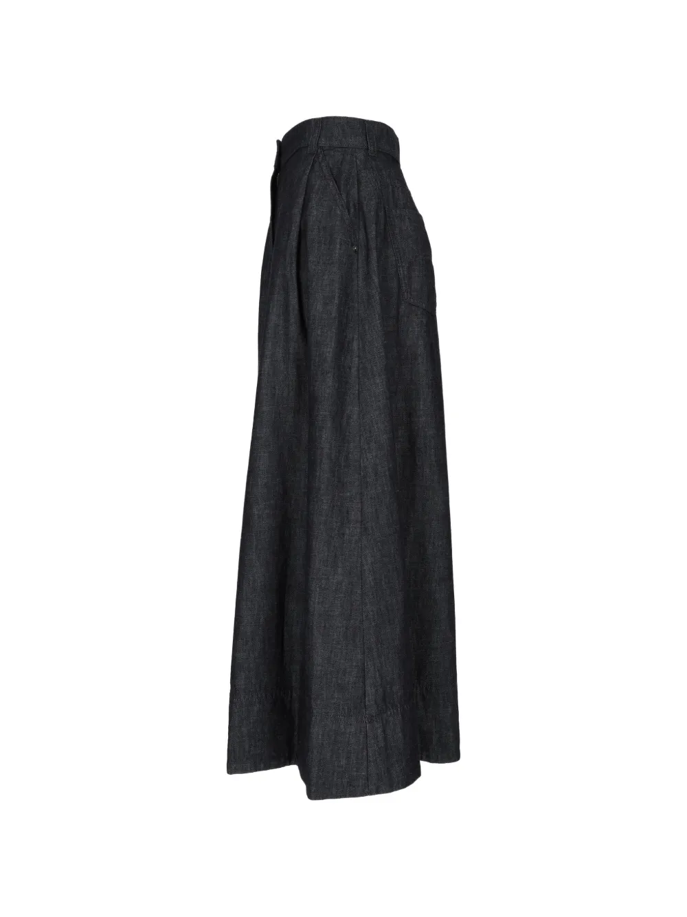 Emporio Armani High-waisted Flared Maxi Skirt in Blue, view 4