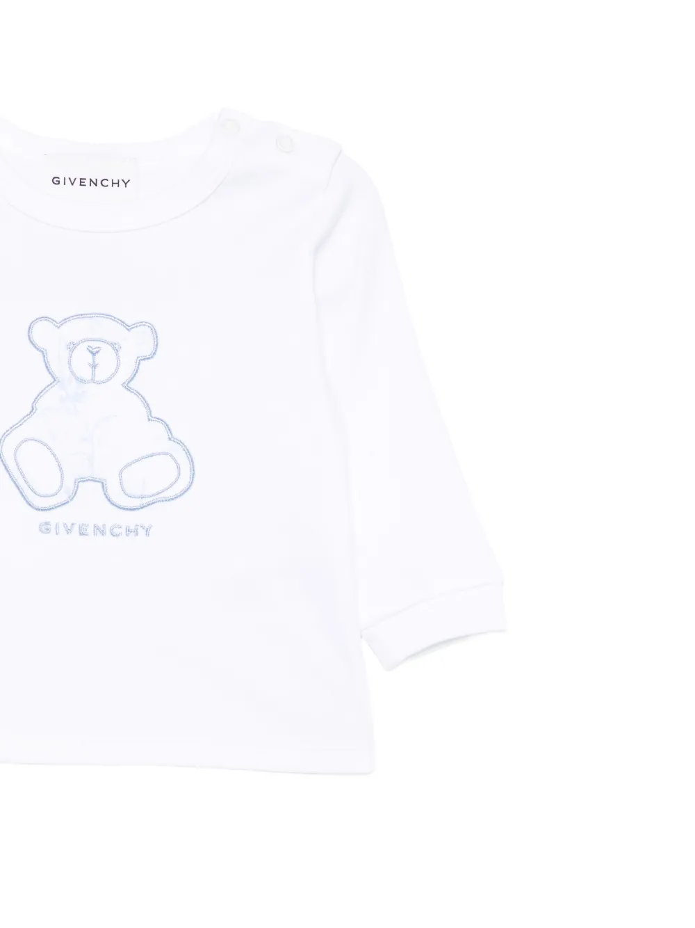Givenchy Kids Tweedelige set met T-shirt en tuinbroek met visgraat-patroon Blauw
