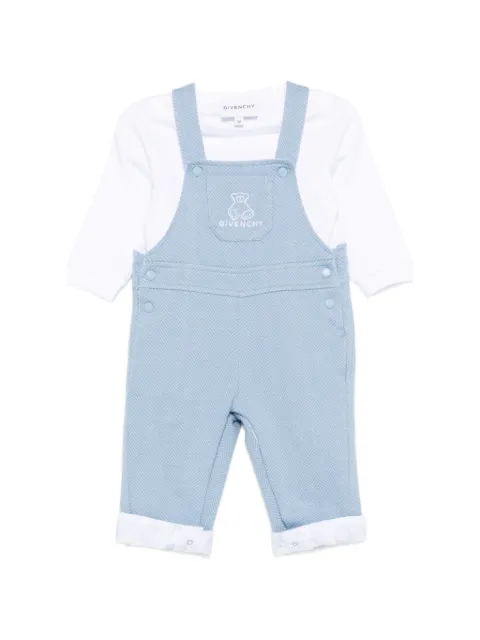 Givenchy Kids herringbone-pattern T-shirt and dungarees set of two