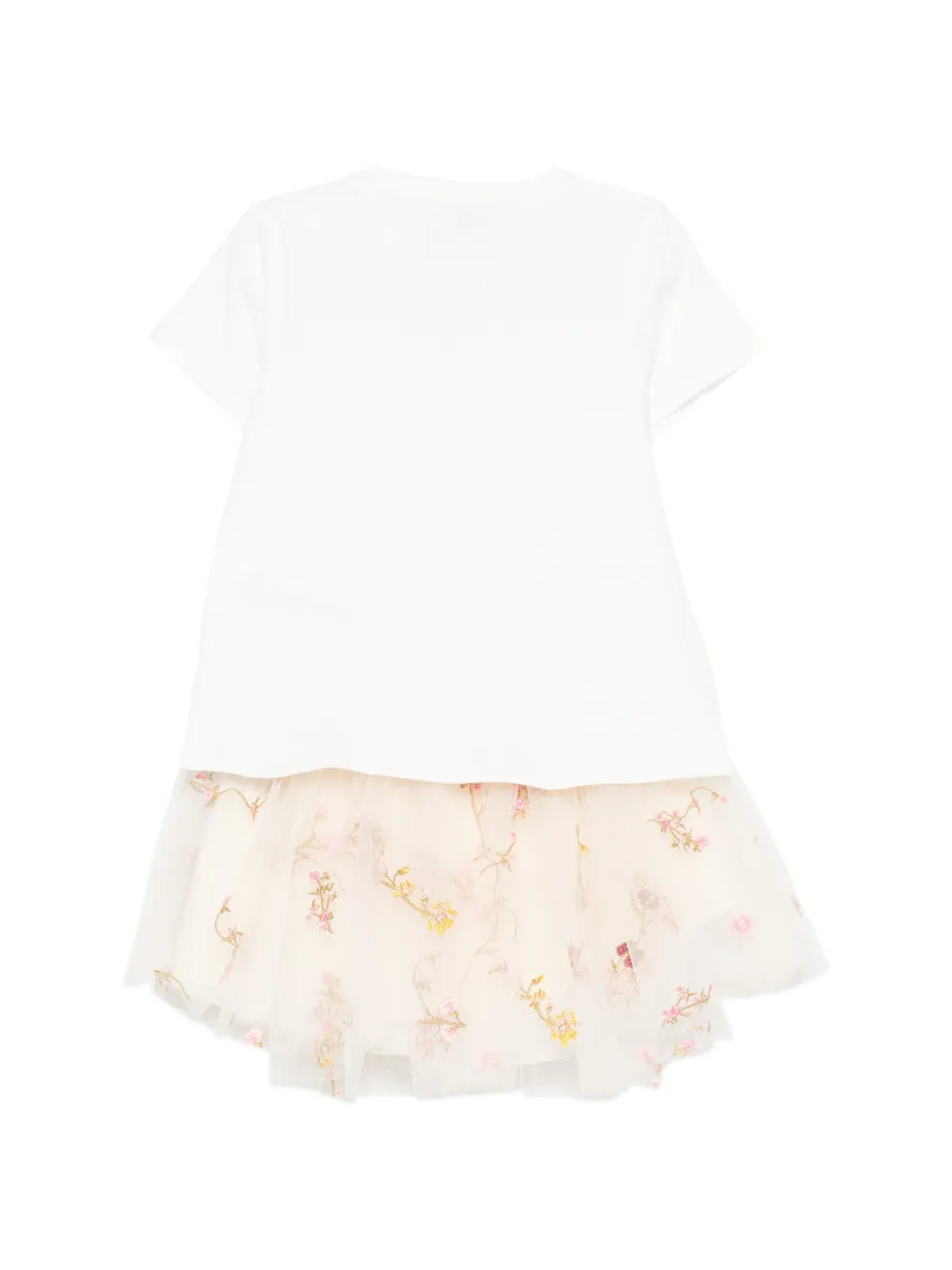 Givenchy Kids Tweedelige jurkset met bloemen-print en tulen rok Wit