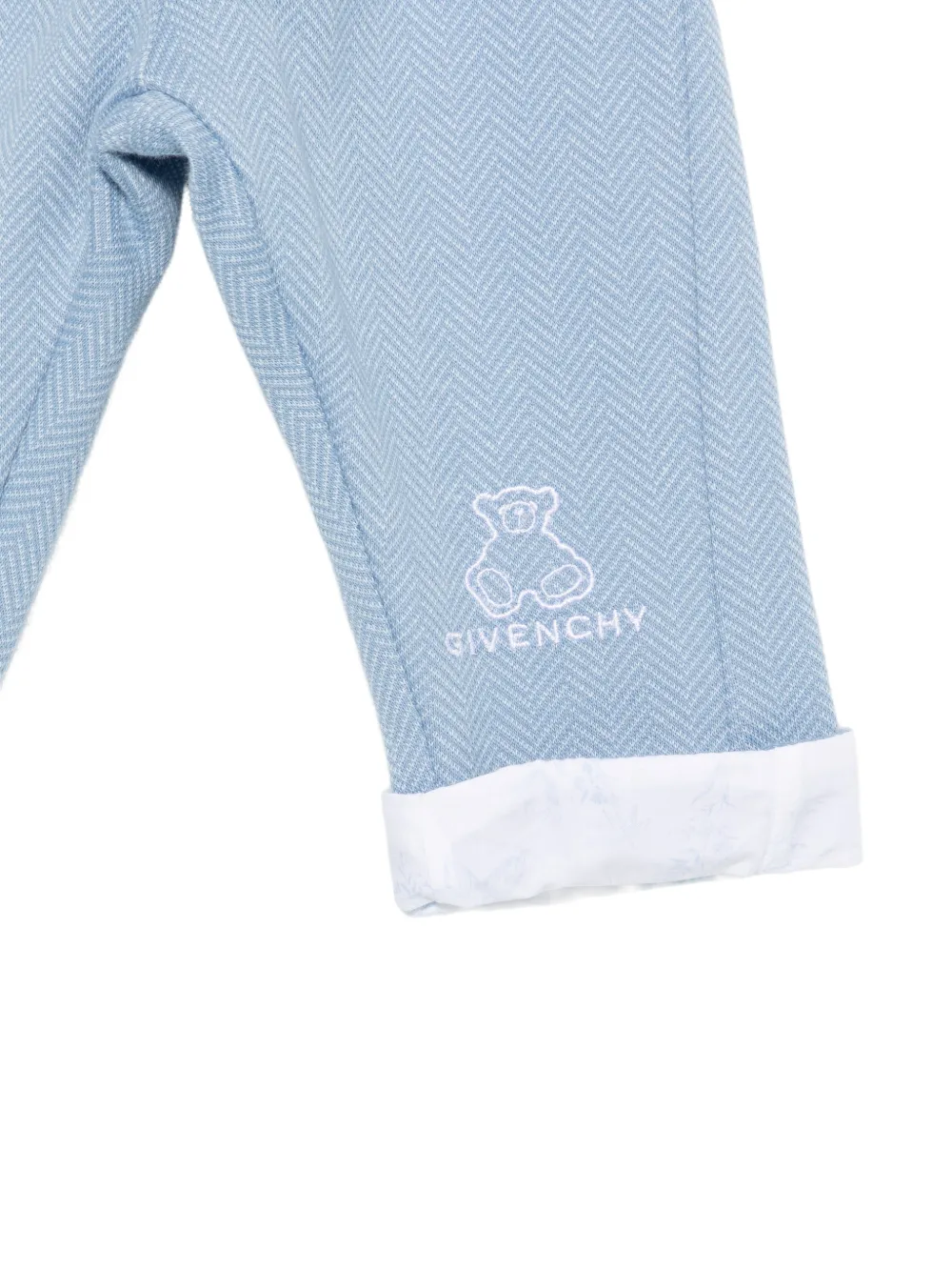 Givenchy Kids Drie broeken met visgraat-patroon en geborduurd logo Blauw