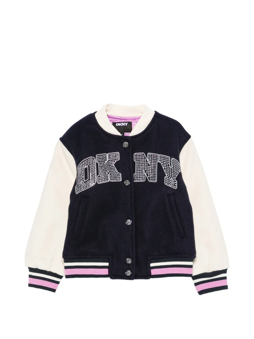 Dkny Kids embellished logo-patch jacket - Blu