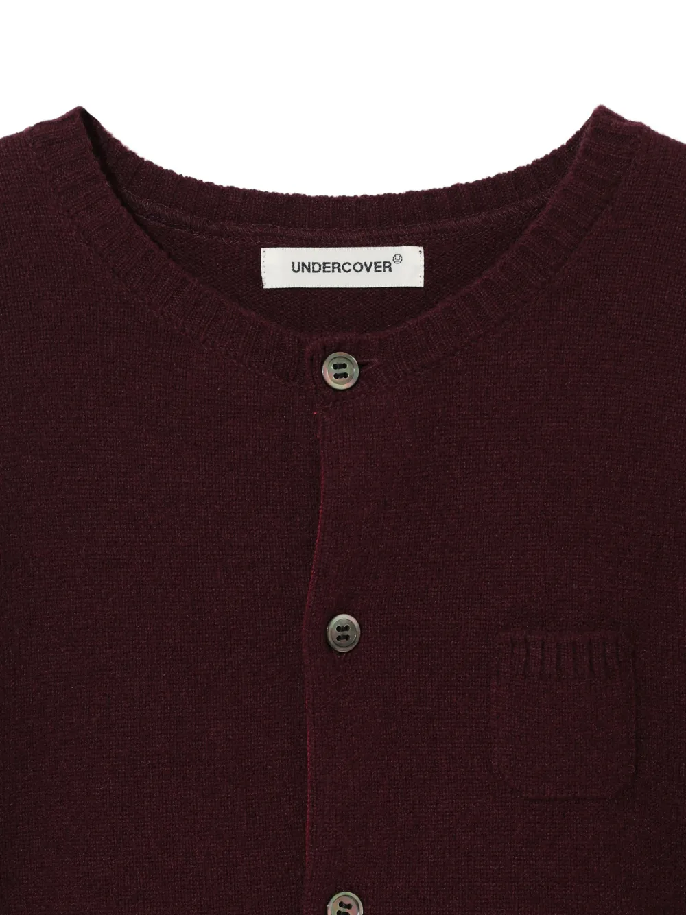 Undercover sheer-panel button-up cardigan Rood