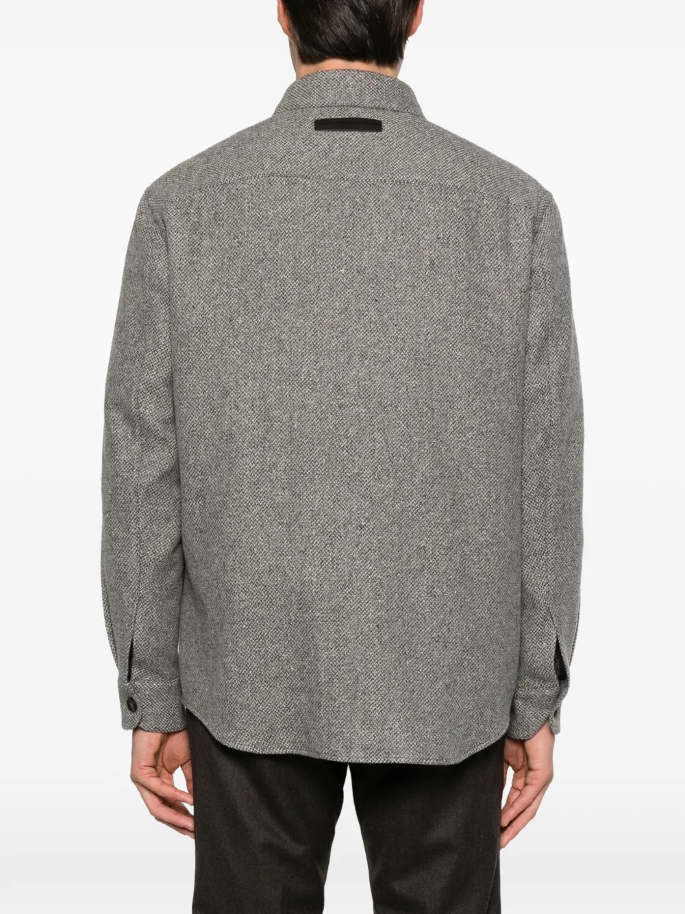 Zegna Shirtjack met visgraat-patroon Grijs
